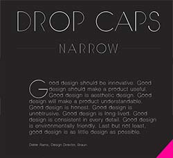 时尚漂亮的英文锐线字体：DROP CAPS NARROW